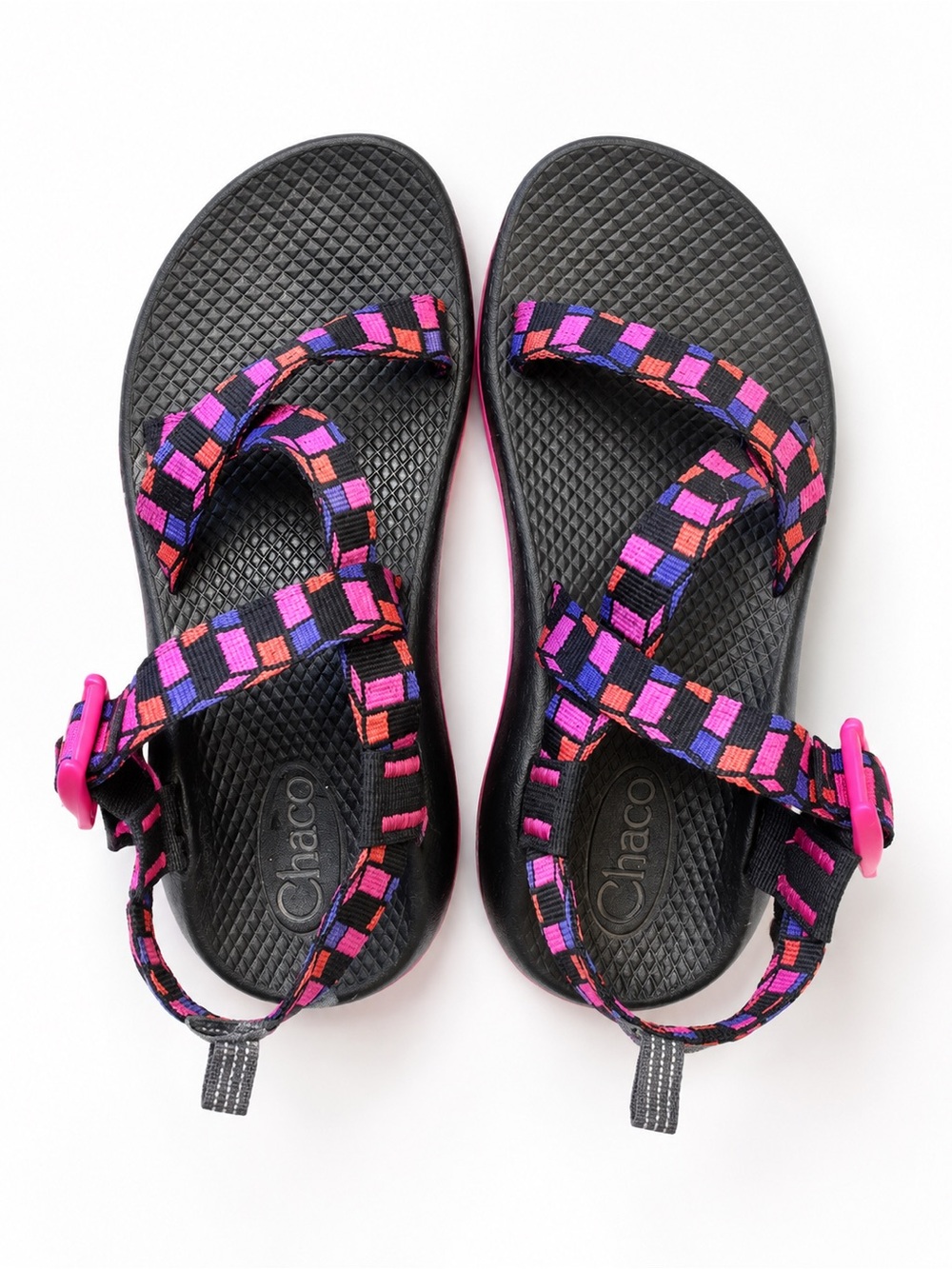 Chaco Kids Z/1 Classic Sandals Youth Size 4 Pink Geometric Sport Hiking